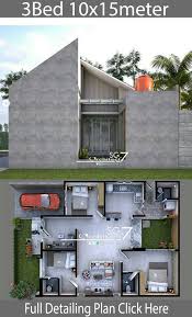 3 Bedrooms Home Design Plan 10x15m Home Design With Plansearch Bungalow House Design Home Design Plan House Design