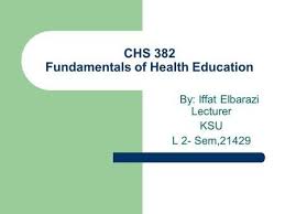 Chs 382 Fundamentals Of Health Education Health Education Social Learning Theory Learning Theory