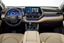 The 2020 Toyota Highlander Hybrid Gets 34 Mpg And A Big New Touchscreen Toyota Highlander Interior Toyota Highlander Hybrid Toyota Highlander