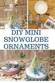 Diy Mini Snow Globe Ornaments No Glycerin Required Coffee Pancakes Dreams Snow Globes Globe Ornament Baby Food Jar Crafts