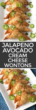 Jalapeno Avocado Cream Cheese Wontons Recipes Appetizer Recipes Yummy Appetizers