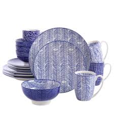 Enhance the general outlook and creative presentation due to their dish pattern. Vancasso Porcelain Dinnerware16 Piece Set Of 4 Takaki Hand Pattern Patterned Serivce Dishwasher Safe Chip Resistant With Mug Bowls Dessert Plates Dinner Plates Blue Buy Online In Guyana At Guyana Desertcart Com Productid