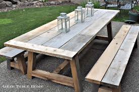 Restoration Hardware Inspired Outdoor Table And Benches Diy Picnic Table Diy Furniture Restoration Outdoor Dining Table