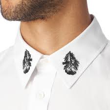 Free name embroidery in your choice of color. Alexander Mcqueen Embroidered Collar Slim Fit Single Cuff Shirt In White For Men Lyst