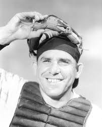 Vintage 1950s Yogi Berra in Yankees Cap 1 3/4” Pin with Ribbon and Baseball  & Catchers Mitt Charms. Pin itself measures 1 3/4” across. See photos for  condition. Local pickup in Bridgewater.