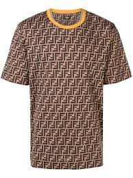 Fendi Printed Ff Logo T Shirt Neutrals Stylish Suit Tshirt Logo Fendi