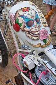 Sugar Skull On A Gas Tank Motorcycles Painting Bike Tank Harley Davidson Baggers Chopper Tank