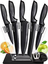These knife sets are made from top kitchen knives from hsn make a great present. Amazon Com Home Hero Chef Knife Set Knives Kitchen Set Stainless Steel Kitchen Knives Set Kitchen Knife Set With Stand Professional Knife Sharpener 7 Piece Set Stainless Steel Blades With Non Stick Coating