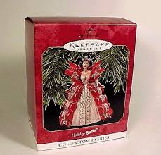Hallmark Christmas Tree Ornament Holiday Barbie Doll 5th In Series 1997 Keepsake Qx16212 Bran Holiday Barbie Holiday Barbie Dolls Hallmark Keepsake Ornaments