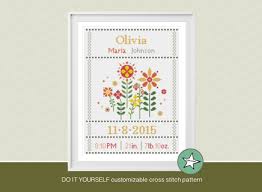 Communication about embroidery on various topics. Cross Stitch Baby Birth Sampler Birth Announcement Flowers Etsy Cross Stitch Sampler Patterns Cross Stitch Baby Birth Sampler