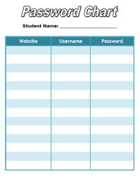 Editable Student Computer Password Organizer Record Chart For Binder