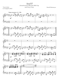 Play axel f on piano. Axel F Harold Faltermeyer Original Arranged Sheet Music For Piano Solo Musescore Com
