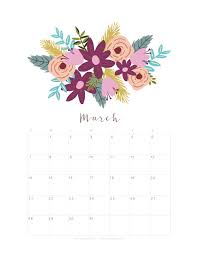 Printable March 2021 Calendar Monthly Planner {2 Designs: Flowers & Modern}  - A Piece Of Rainbow
