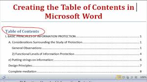 Insert a blank page at the top of your document. Creating The Table Of Contents Using Microsoft Word 2007 Word 2010 Word 2013 Word 2016 Word 2019 Youtube