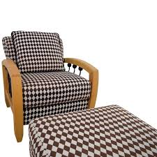 If your chair doesn't have removable covers, you can try cleaning the stain with a damp cloth. 73 Off Thayer Coggin Thayer Coggin Cherry Wood Black And White Checkered Accent Chair With Ottoman Chairs