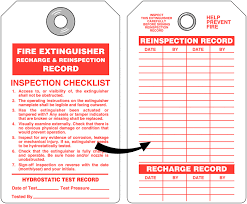 Additional required portable fire extinguishers. Fire Extinguisher Recharge And Re Inspection Tag With Checklist Seton