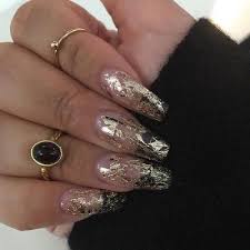 Tumblr Black And Clear Nails Nails Gold And Tumblr Bild Foil Nail Designs Foil Nails Gold Nails