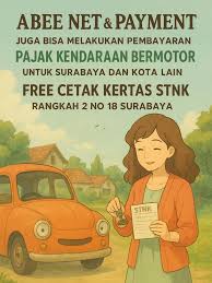 bisa bayar Pajak BPKB STNK Kendaraan Bermotor di ABee Net Surabaya