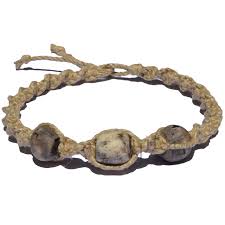 How do you measure hemp for a bracelet? Natural Thick Twisted Hemp Necklace With 3 Large Grey Bone Beads Handmade In Kenya
