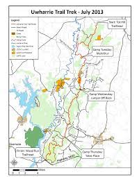 Uwharrie Hiking Trails Map Uwharrie Lakes Region Trail Guide And Will Have All New Trails In It Hiking Trail Maps Hiking Trails Trail