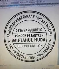 Dengan stempel, status surat atau dokumen lainnya dianggap resmi. Contoh Stempel Pendidikan Kesetaraan Pondok Pesantren Ula Wustha Ulya Pontren Com
