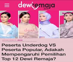 Kategori dewi inspirasi pencarian dewi remaja 2019 telah diberikan kepada nina amin atas undian daripada pihak pengurusan, team produksi dan finalis dewi remaja yang lain itu sendiri. Nor Syamira Izzati Mohd Nazir Finalis Top 12 Dewi Remaja 2019 Pencarian Dewi Remaja 2019 Is Back Biodata Top 20 Finalis Dewi Remaja