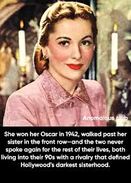Joan Fontaine and her sister, Olivia De Havilland, 1960s . Who liked them?  Did you like one and not the other? I liked Olivia with her dramatic and  emphatic, deeper voice.