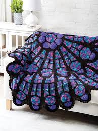 Cross stitch patterns for afghan cathedral. Cathedral Rose Window Afghan
