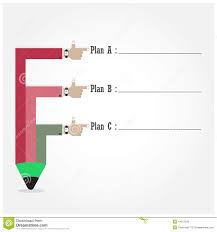 Creative Template With Pencil Ribbon Banner Flow Chart Stock