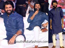 Vijay Devarakonda In A Denim Kurta At Nota Press Meet South India Fashion Vijay devarakonda is an actor and a rising star of telugu film industry. vijay devarakonda in a denim kurta at