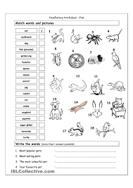 Vocabulary Matching Worksheet Pets Animal Worksheets Vocabulary Worksheets Matching Worksheets