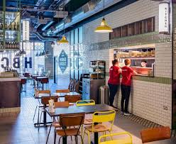 A New Low Cost Fit Out Of A New Restaurant In An Existing Shopping Centre In Eldon Square Newca Handmade Burger Co Open Kitchen Restaurant Cafe Interior Design