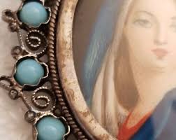 Vintage 800 Virgin Mary Mother of God Brooch