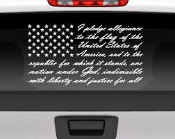 Black American Flag Decal For Truck Pledge Of Allegiance American Flag Vinyl Window Decal For Car Truck Etc Usa Patriotic Decal American Flag Decal Vinyl Window Decals American Flag Sticker