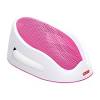 Contoured infant seat with cozy padded seat back helps keep baby from slipping and sliding. 1