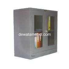 100% asli karena harga sudah termasuk ppn. Lemari Arsip Pendek 3 Pintu Ayun Kaca Brother B 206 G Dewata Mebel