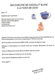 Mousseline Chocolat Blanc Et Noix De Coco Tpw Recette Tupperware Tupperware Recette Microcook