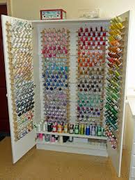 Every Sewing Room Needs A Thread Organizing Cabinet Never Lose A Spool Of Thread Or End Up With A Tangled M Quilting Room Sewing Room Decor Sewing Room Design
