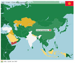 Use the map to answer the following questions: Asia Countries Map Quiz Game