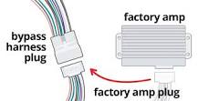 Installing a car stereo in a vehicle with a factory amp