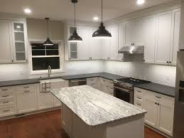 Grey kitchen countertops made from the material are incredibly flexible. Steel Grey Leather Bedrock Granite Company Quartz Facebook