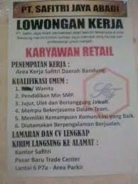 Syarat loker solo admin penjualan & jaga toko di ziyada parfume : Loker Pegawai Toko Lulusan Smp Pasar Baru Trade Center Bandung Lowongankerjacareer Com