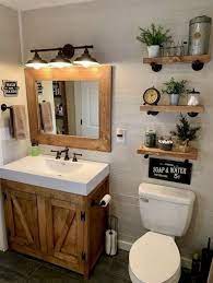 Get the country look for less with our incredible collection of home decor. Best Rustic Bathroom Decor Ideas To Attempt In Your Home Bathroomideas Bathroomdecor Small Farmhouse Bathroom Small Bathroom Remodel Small Apartment Bathroom