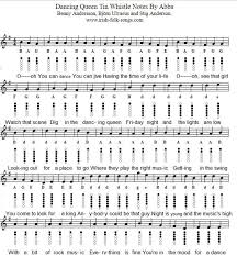 Here's a little simple help on how to play the notes on your tin whistle. Dancing Queen Tin Whistle Piano Keyboard Letter Notes By Abba Irish Folk Songs