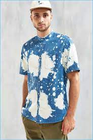 Bleach Philosophy 7 Bleached Fashions From Urban Outfitters New Man Clothing Short Sleeve Denim Shirt Mens Outfits