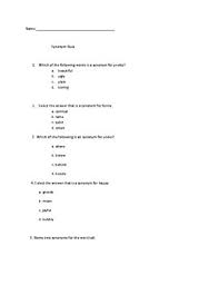 And what avails skill in music, if there is no chance to display it? Synonym Quiz By Jordan Castellini Teachers Pay Teachers