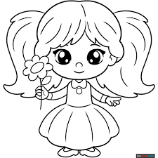 coloring page for children girl