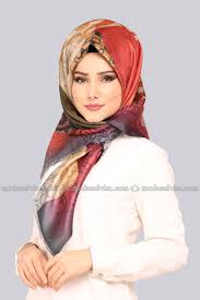 Moda Selvim Geometrik Desen Esarp Pi8457 Kiremit Esarp Moda Kadin Modasi
