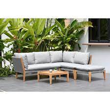 Shop for patio conversation sets in patio sets. Olinda 4 Piece Teak Sectional Seating Group With Cushions Joss Main In 2020 Teak Patio Furniture Patio Sectional Outdoor Sofa
