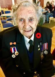 Her chair at the Chief and Petty Officers Mess is empty this year. Patricia  Van't Haaff, one of few survivors of the WRCNS in WWII, passed away earlier  this year. She headed